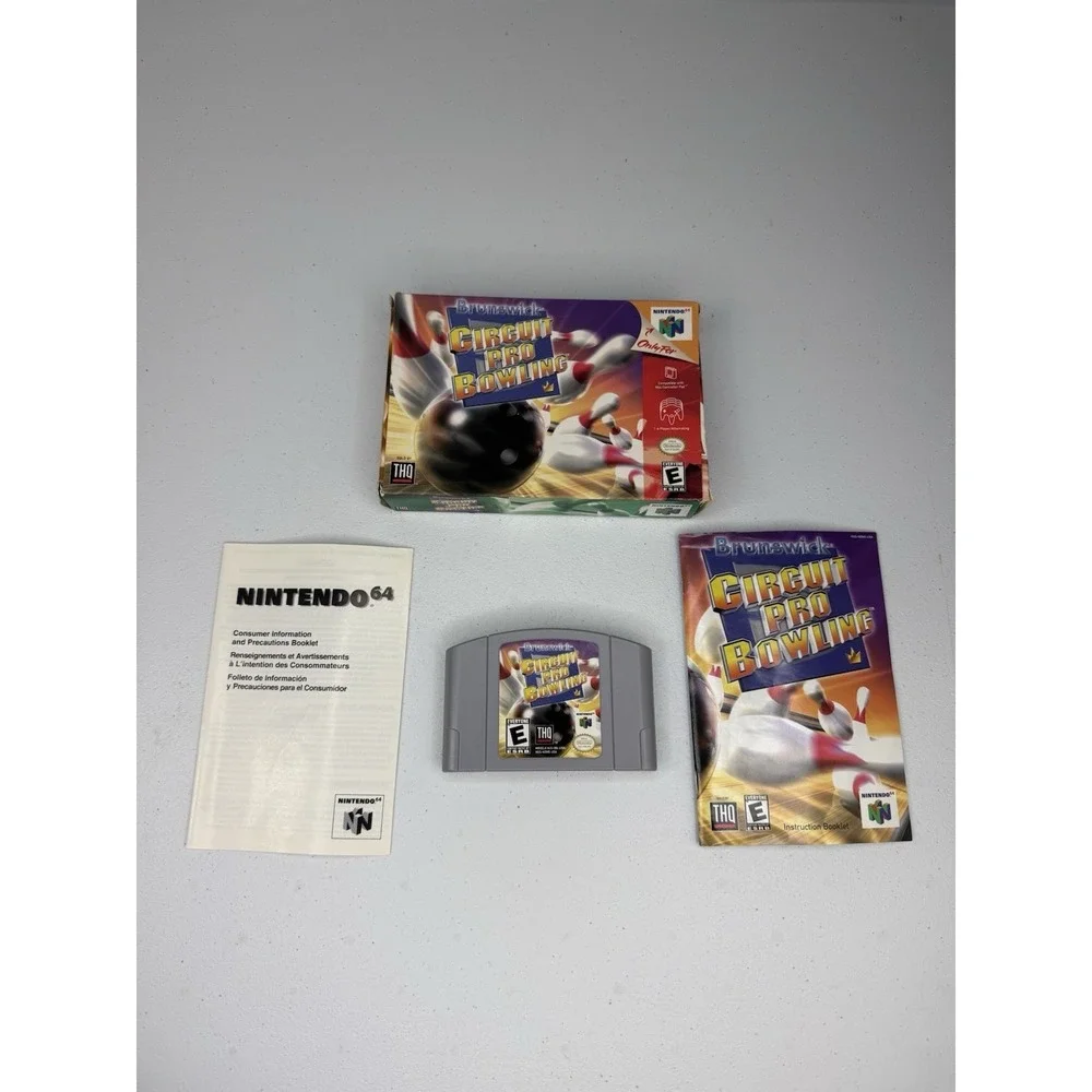Brunswick Circuit Pro Bowling (Nintendo 64, 1999)  N64 CIB Complete Box Manual